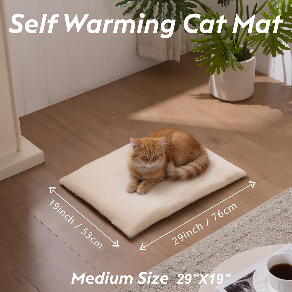 FunFurry self-warming cat bed non-slip bottom with grip dots for secure placement.