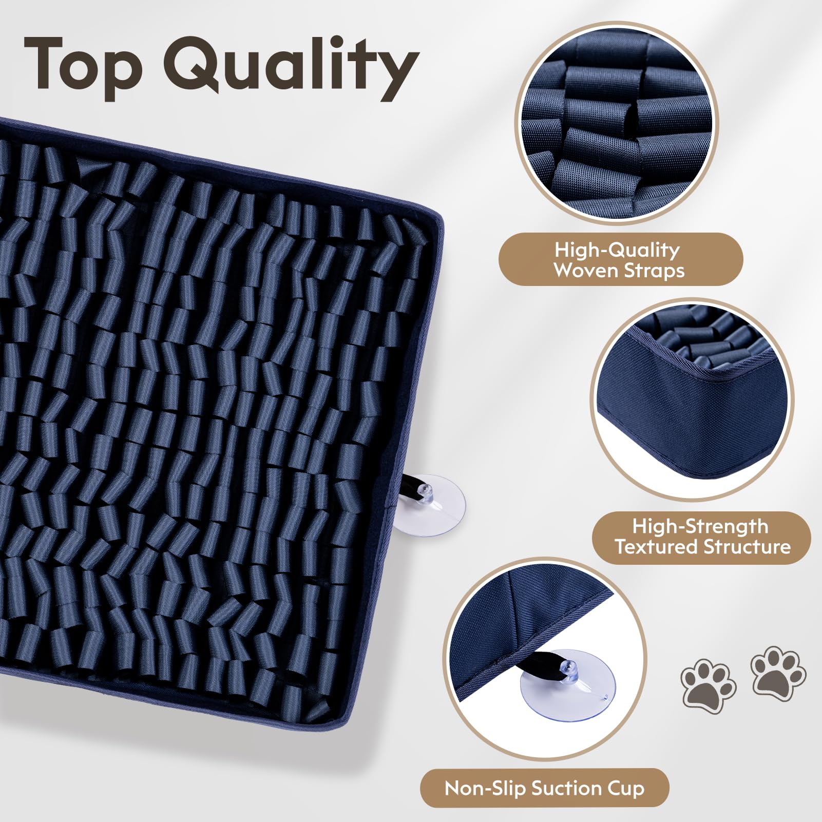 FunFurry Snuffle Mat demonstrates dual non-slip system for safer use.