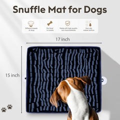 FunFurry Snuffle Mat navy color on sofa for calm mealtimes.