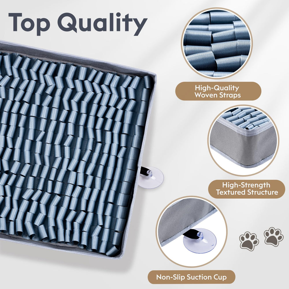 FunFurry snuffle mat suction base with two cups ensures secure play on floors