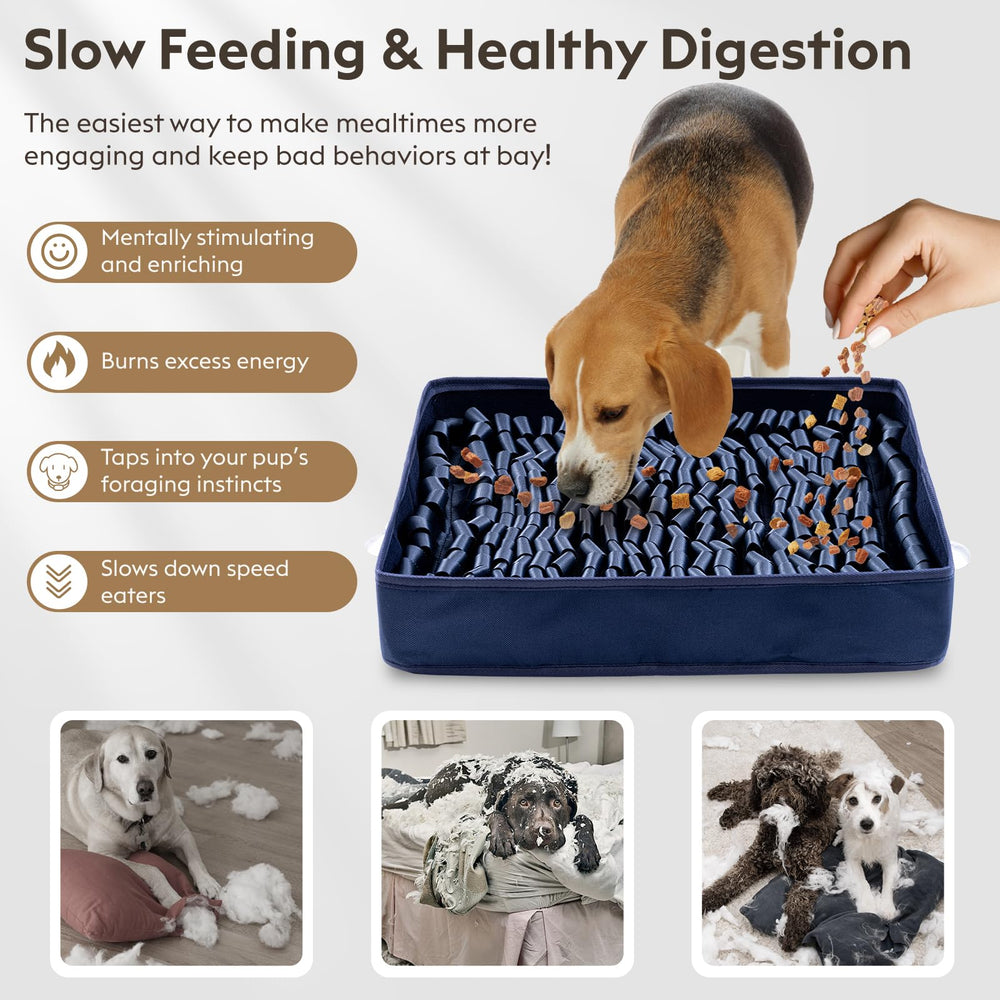 FunFurry Snuffle Mat shows suction cups stabilizing sessions on various floors.