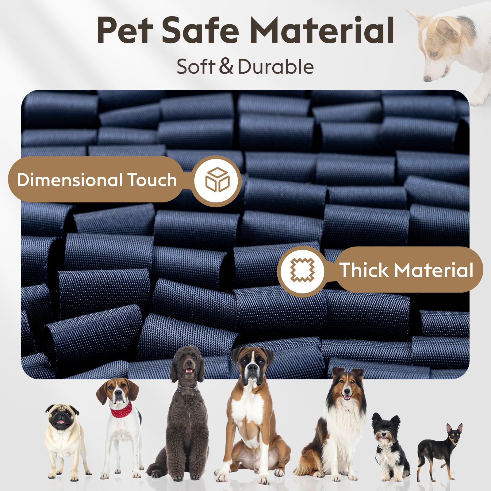FunFurry Snuffle Mat waterproof base blocks moisture absorption.