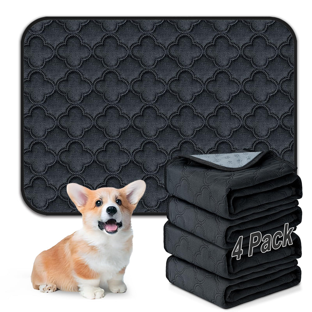 FunFurry washable pee pad dark grey 18x24 four-pack for dog training and mess containment