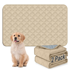 FunFurry washable pee pads for dogs, 24x36 cream, two-pack, ideal for training floors.