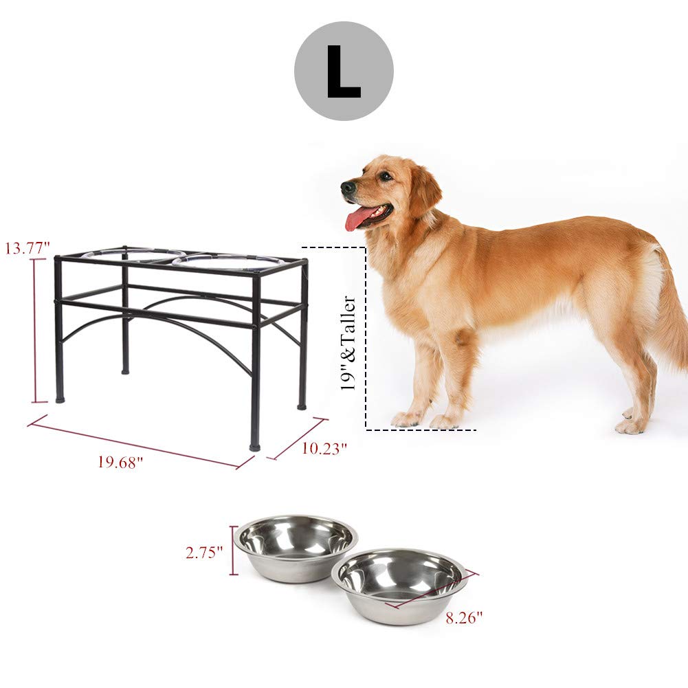 FUNKEEN elevated dog bowls stand polished surface durable finish