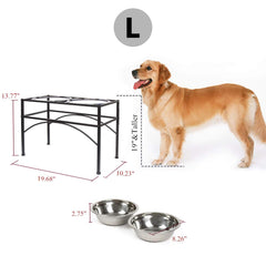 FUNKEEN elevated dog bowls stand polished surface durable finish
