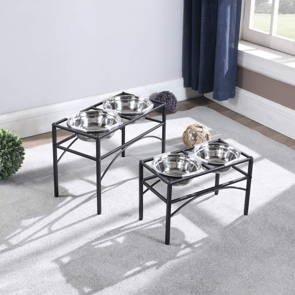 FUNKEEN elevated dog bowls stand side view space-saving design