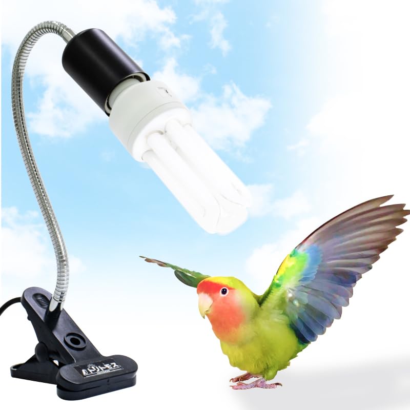 FUNKS TORITOMOSU UVB light in a compact setup for convenient cage mounting.