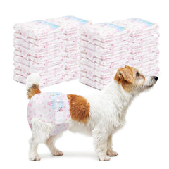 FUNLIYING disposable dog diapers female 90-count pack shows secure waist fit for small dogs