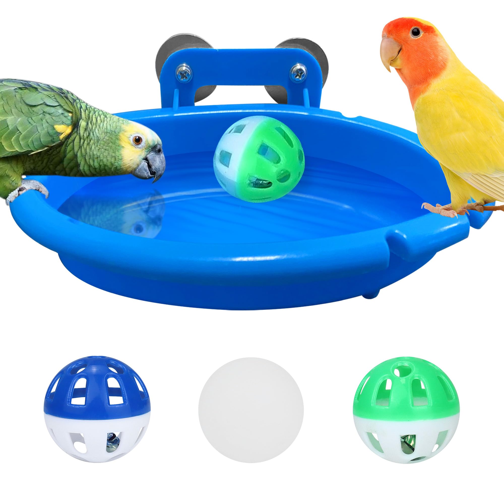 FunMove bird bath tub with 6 screw fittings for quick cage setup