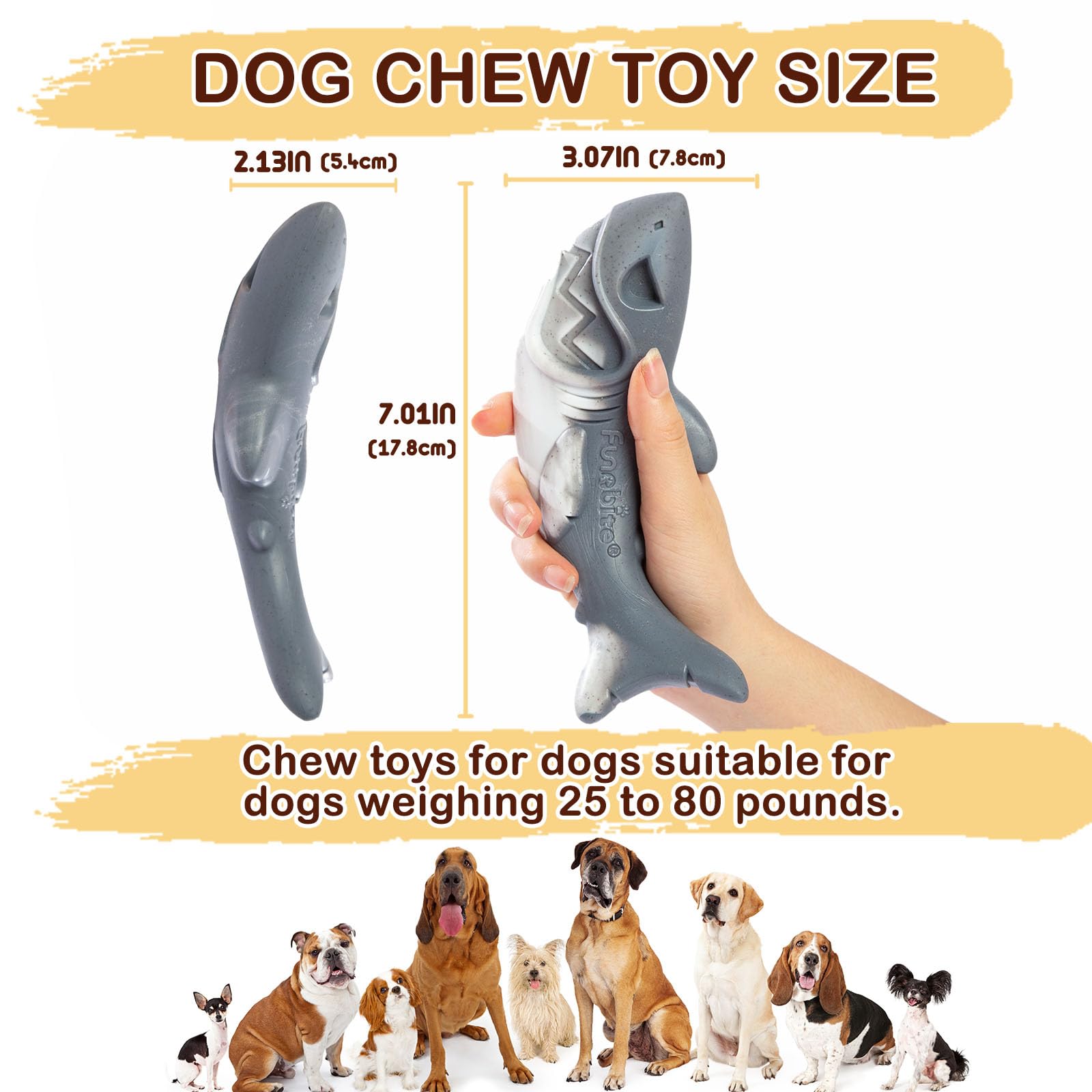 Funnbite durable nylon chew material withstands aggressive chewing for long-lasting chewing sessions.