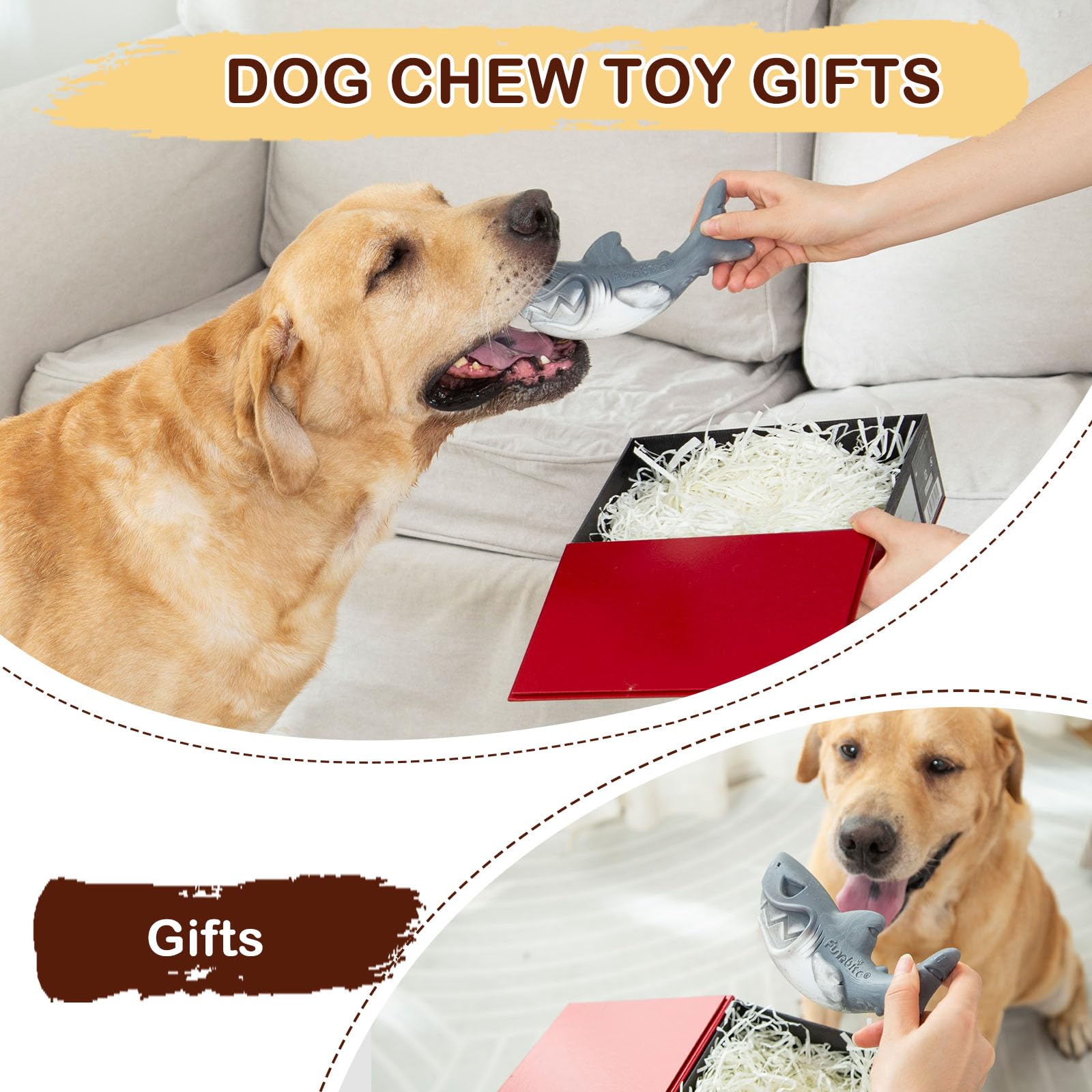 Funnbite ergonomic curved body makes fetch easier and cleaning effortless after play.