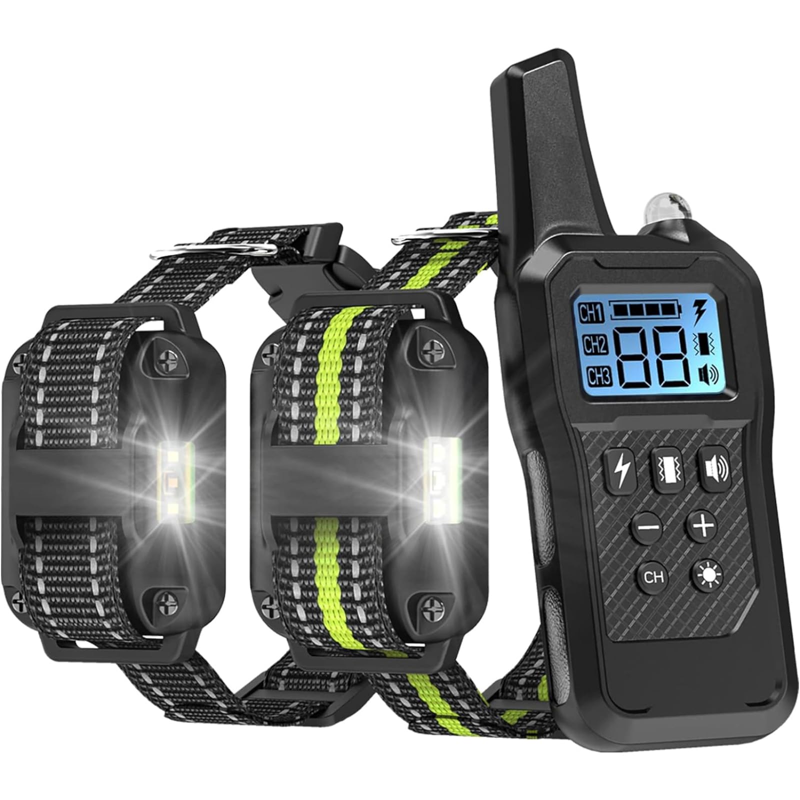 FunniPets dog shock collar remote image showing long-range training control.