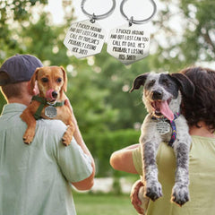 Funny Dog Tag laser-engraved details ensure lasting clarity on active adventures.