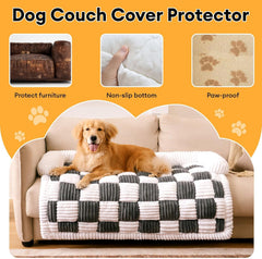 Funny Fuzzy couch cover mini dog couch bed with pillows for cozy naps.