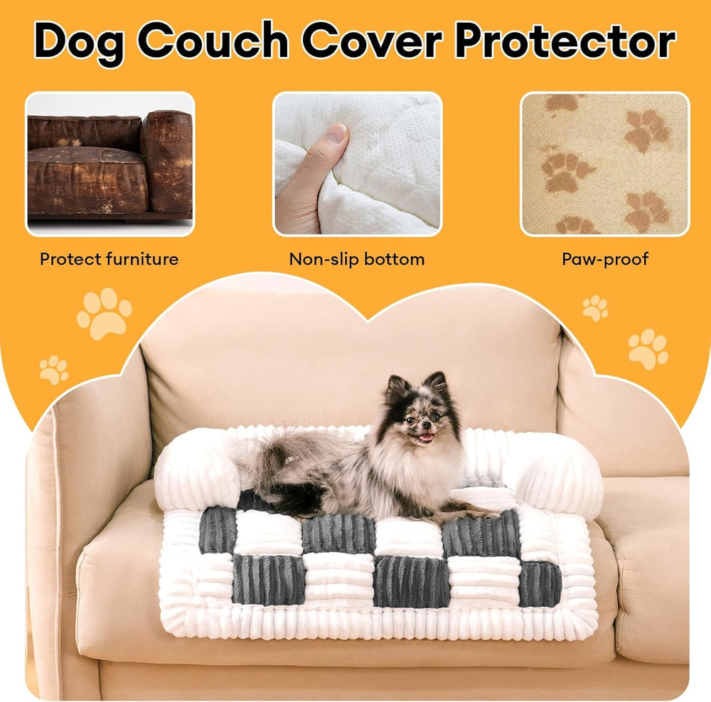 Funny Fuzzy pet couch cover 3-side-pillows adds head and neck support for relaxed lounging