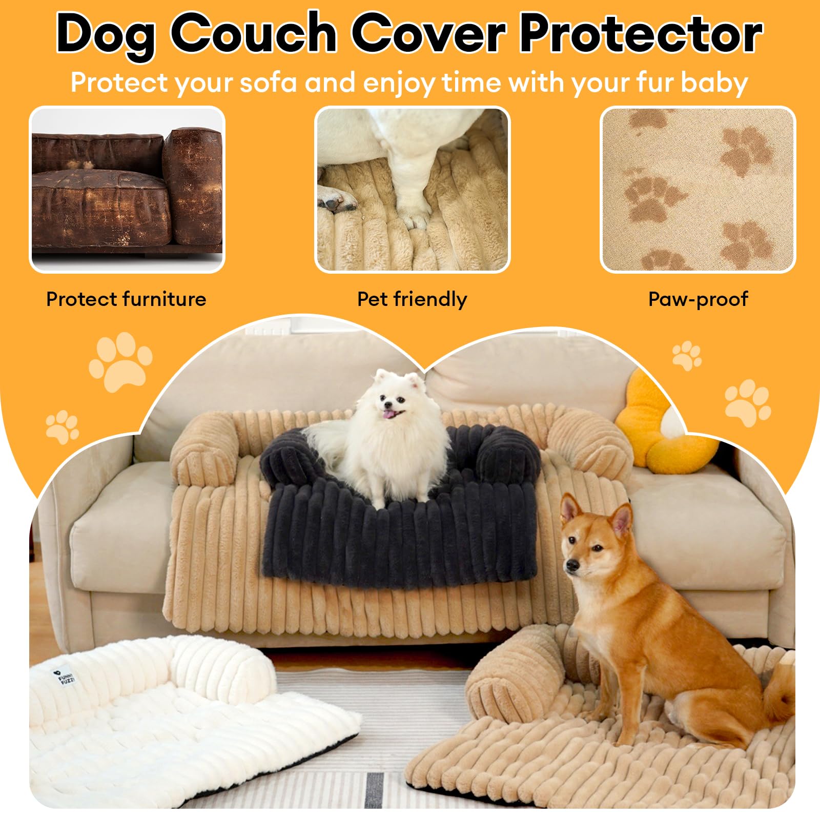 Funny Fuzzy pet couch cover suitable for car use and sofa protection on the go.