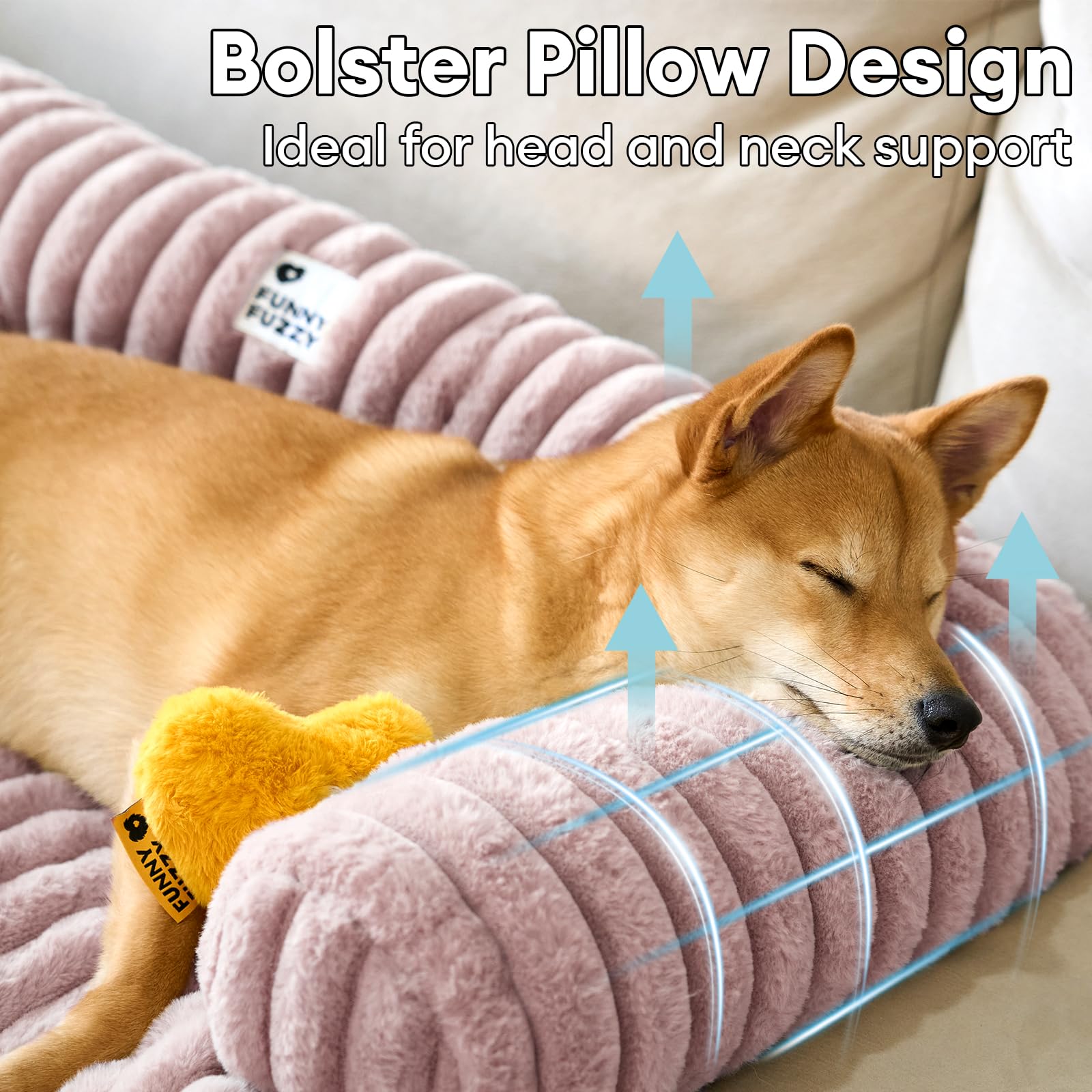Funny Fuzzy couch cover in plush fabric enhances pet lounging on the sofa.