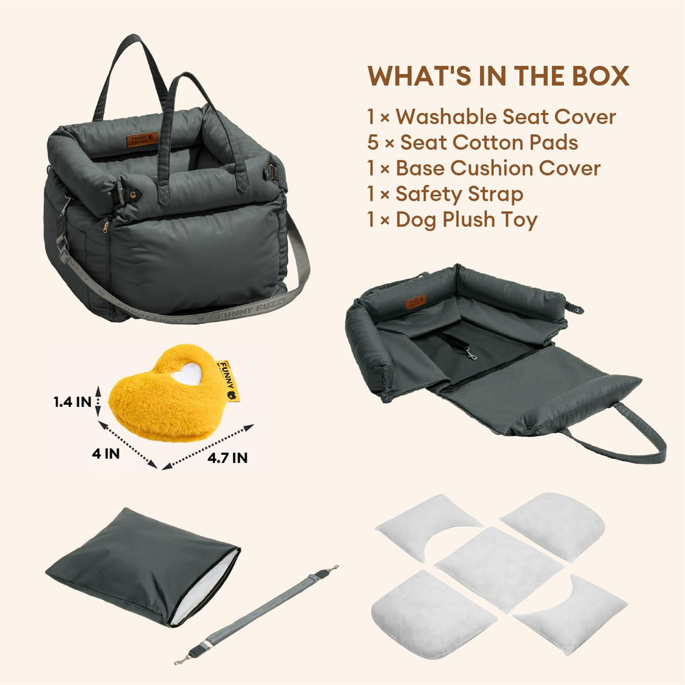 FUNNYFUZZY leather-reinforced handle makes transporting easier.