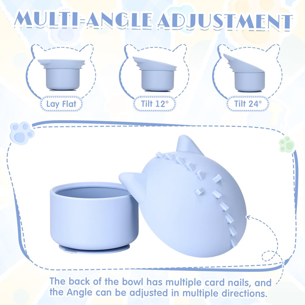 Funnymoom silicone cat bowl supports comfortable posture during meals.