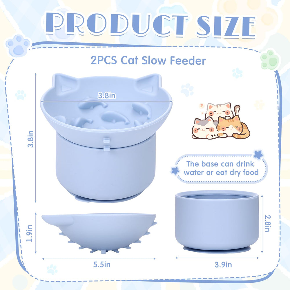 Funnymoom elevated cat bowl tilt-green supports comfortable posture during meals.
