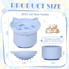 Funnymoom elevated cat bowl tilt-green supports comfortable posture during meals.