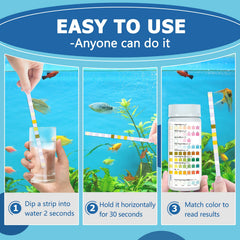 FUNSWTM 9-in-1 color chart shows easy parameter interpretation.