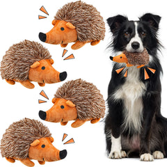 Funtery hedgehog dog toy front view promotes playful interaction for dogs.