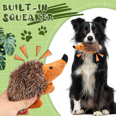 Funtery hedgehog dog toy with squeaker for engaging solo and interactive games.