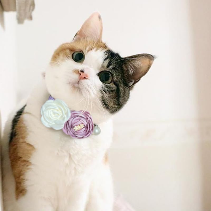 Fupo floral rose design collar adds cute fashion for girl cats
