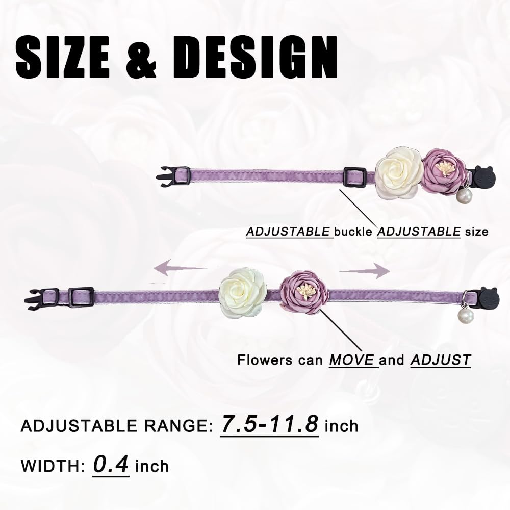 Fupo adjustable cat collar fits 7.5 to 11.8 inches securely on small pets
