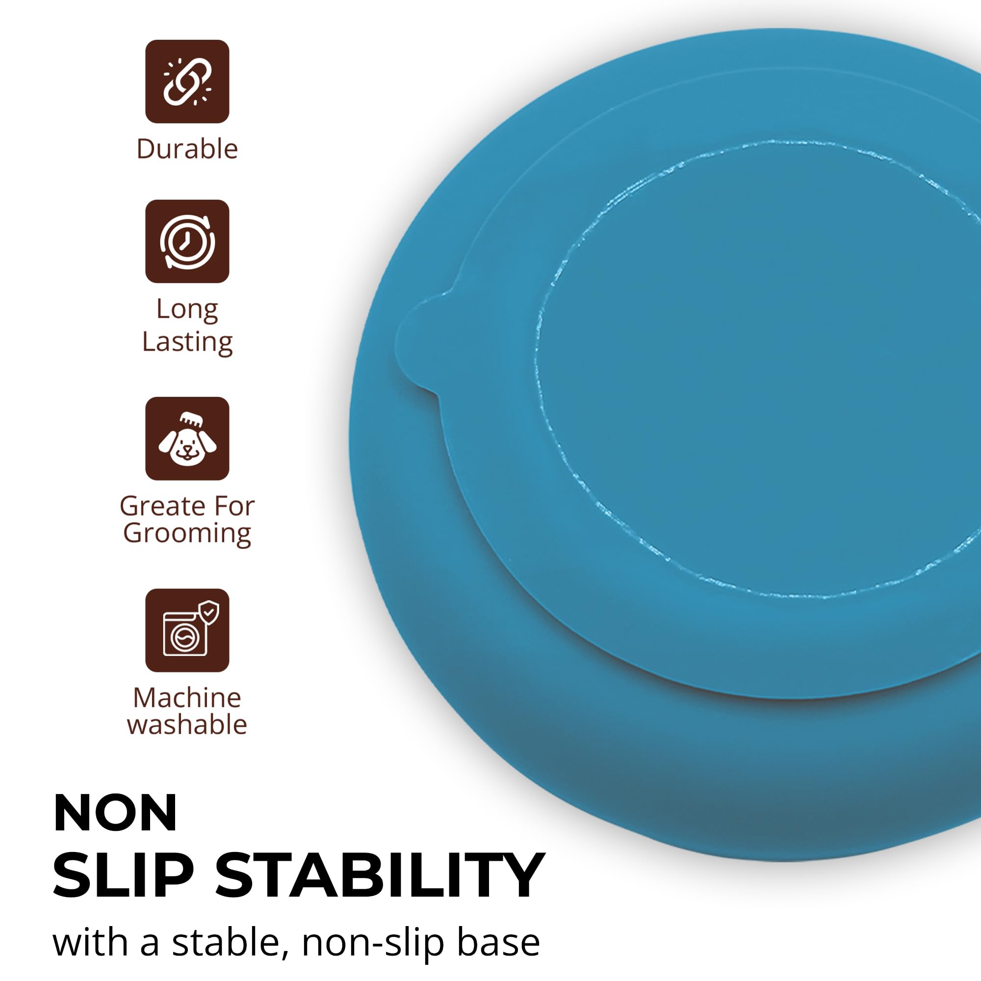 Fur-Brained slow feeder dish non-slip base reduces spills