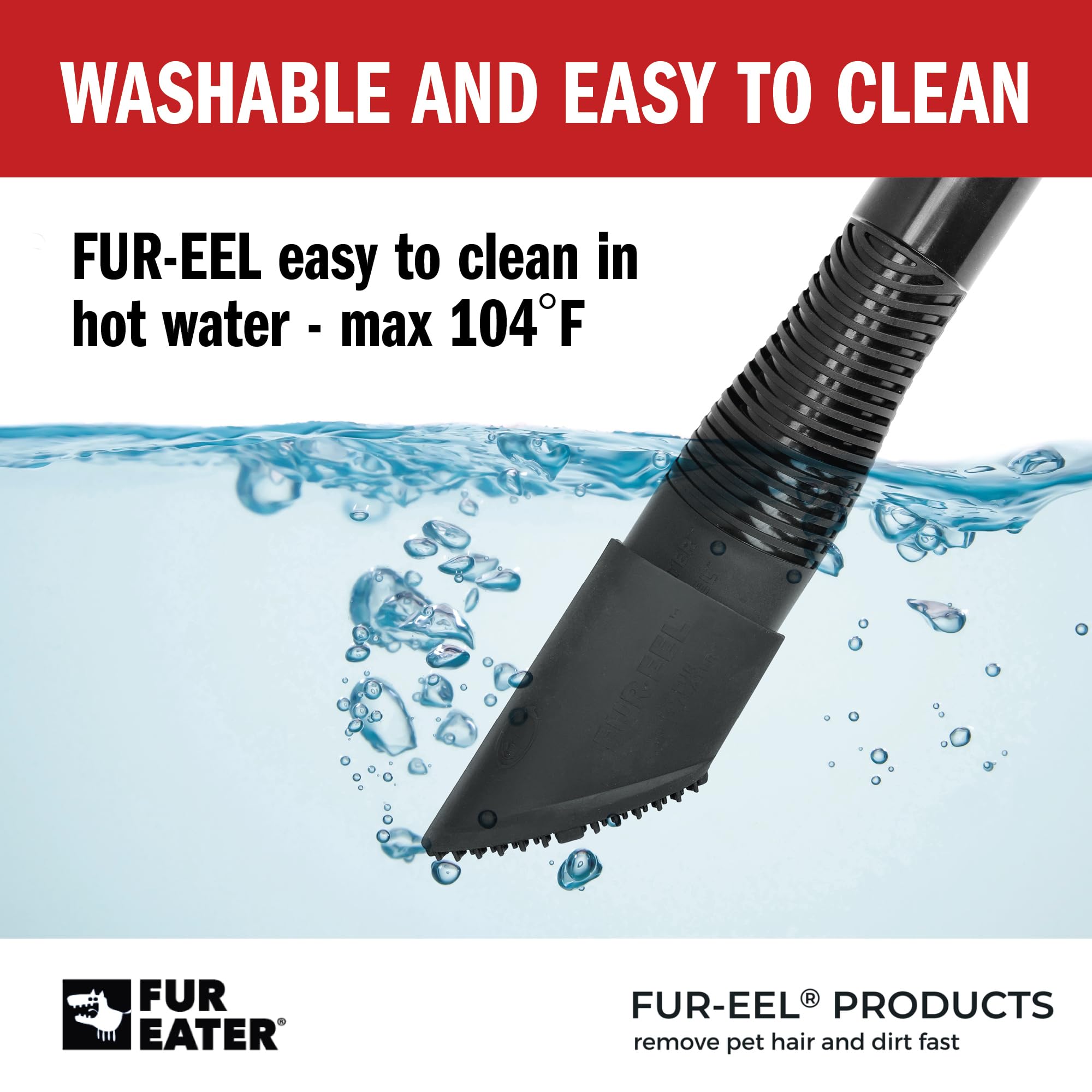 Fur-EEL in action inside a car cabin, tackling pet hair efficiently.