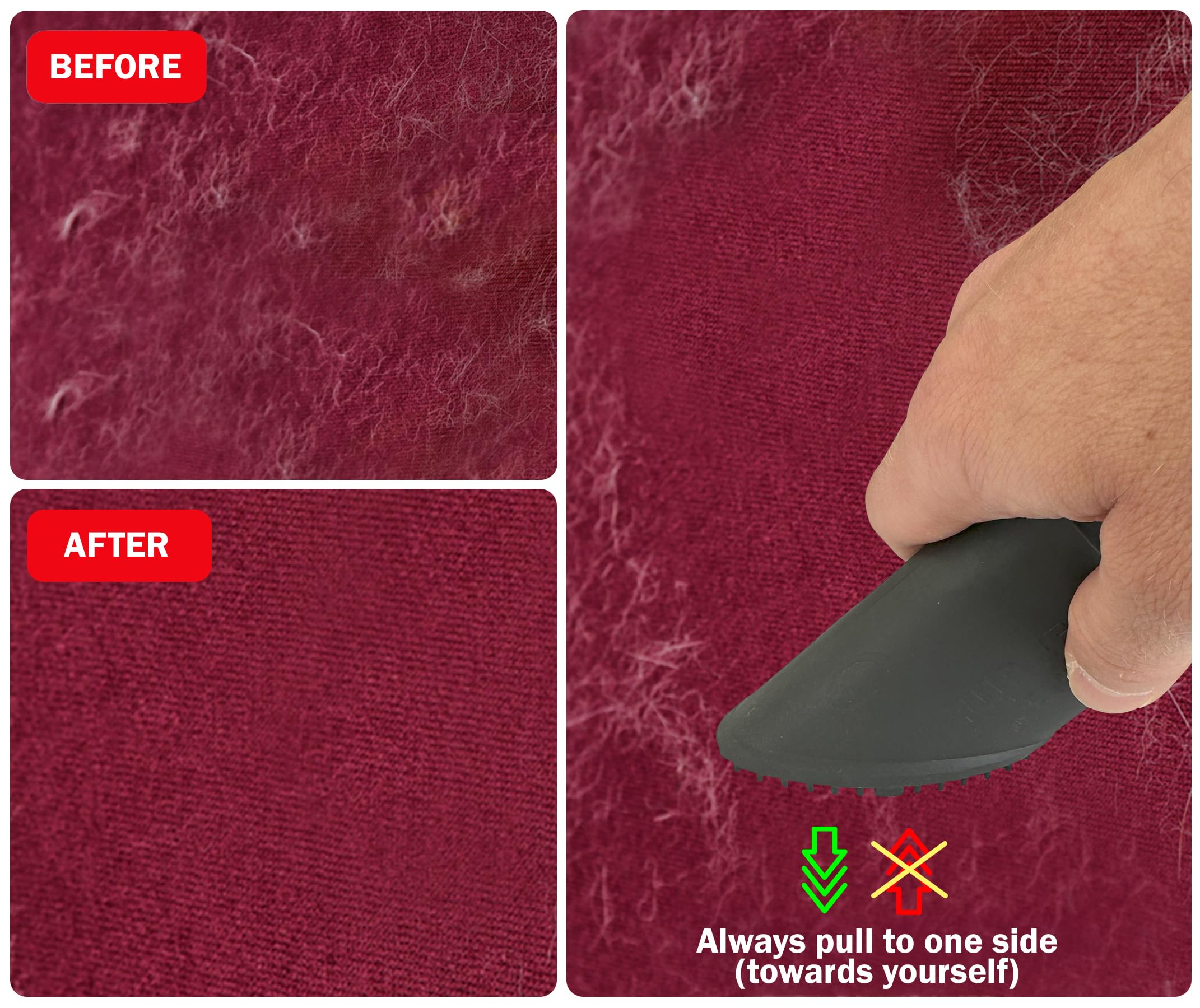 Fur-EEL universal vacuum attachment shows hose compatibility across brands.