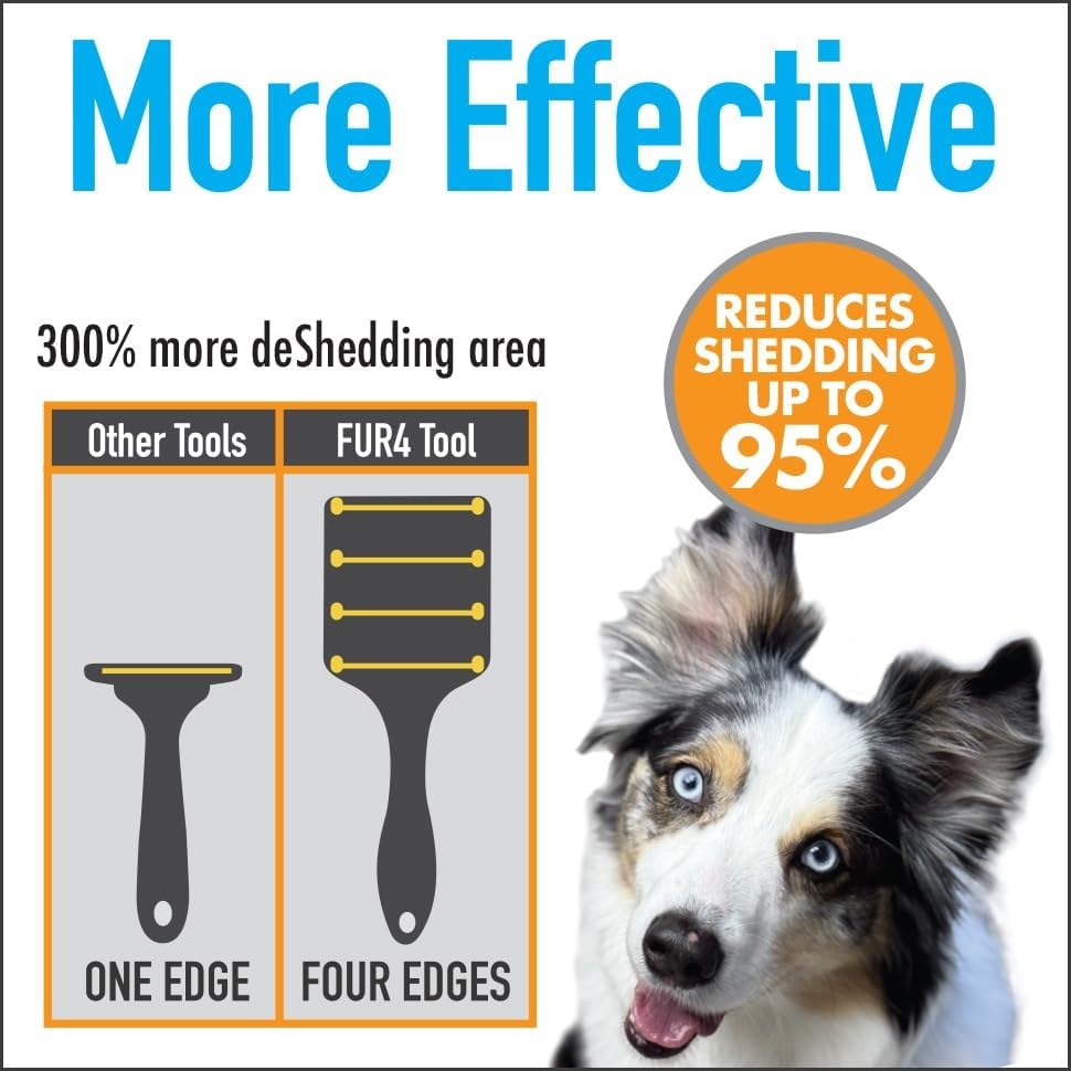 FUR4 after-bath brushing captures loose fur efficiently.