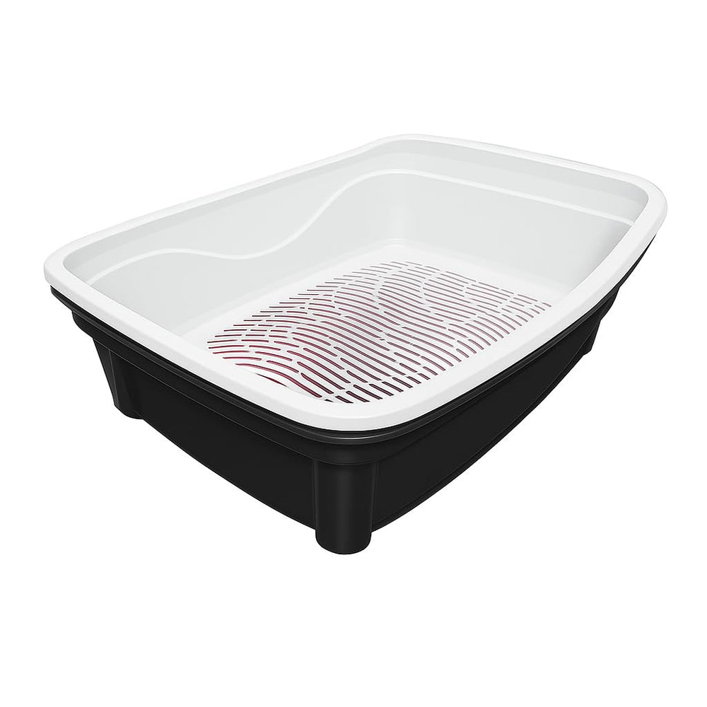 Furacao Pet Classic Plus front view highlights spacious interior for large cats and reduced litter scatter.