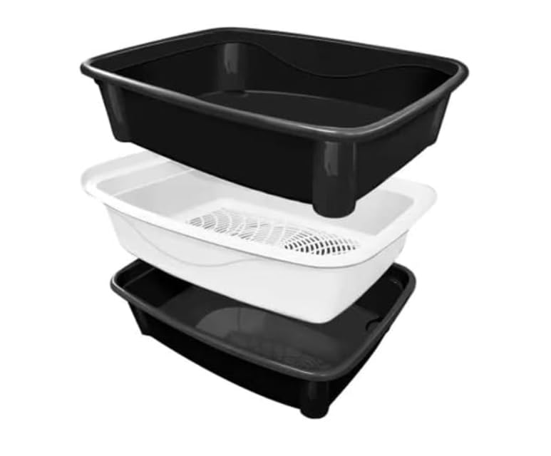 Furacao Pet Classic Plus side view emphasizes high sides to prevent spills and mess.