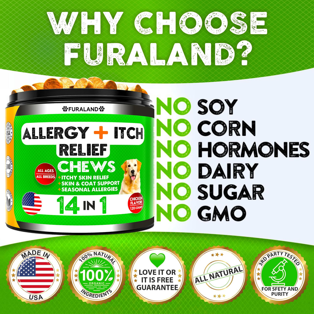 FURALAND Dog Allergy Relief Chews hot spots before after results