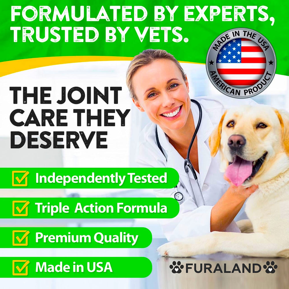 FURALAND joint support packaging front shows trust and USA-made quality.