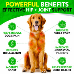FURALAND dog hip joint soft chews bacon flavor shown as tasty bites for active dogs.