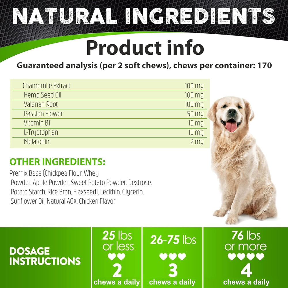 FURALAND dog joint-support calming chews in bowl — supports calmer movement.