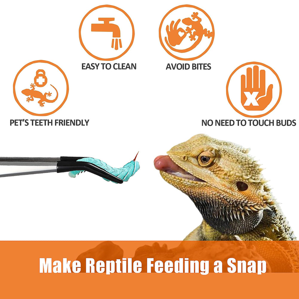 Furatune bearded dragon feeding tongs offering precise grip for controlled feeding.