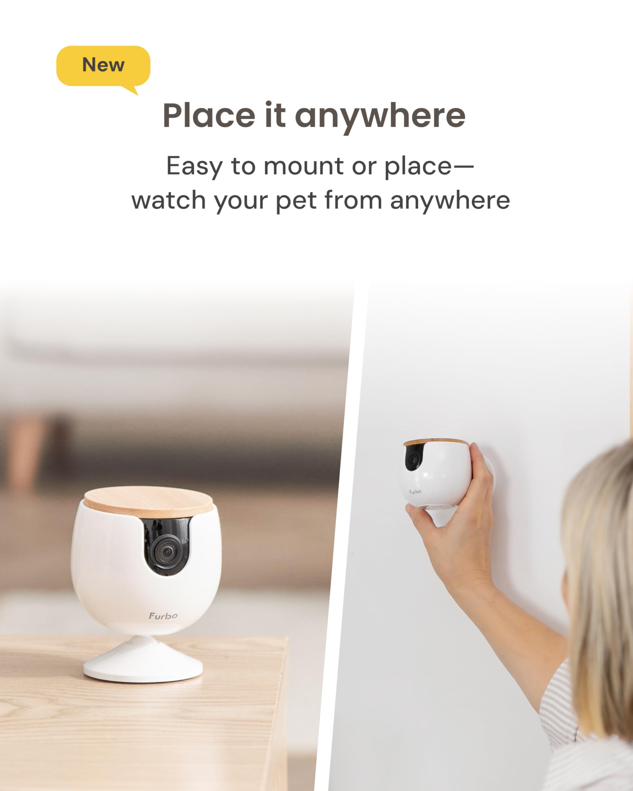 Furbo Mini toss feature invites interactive play from your phone