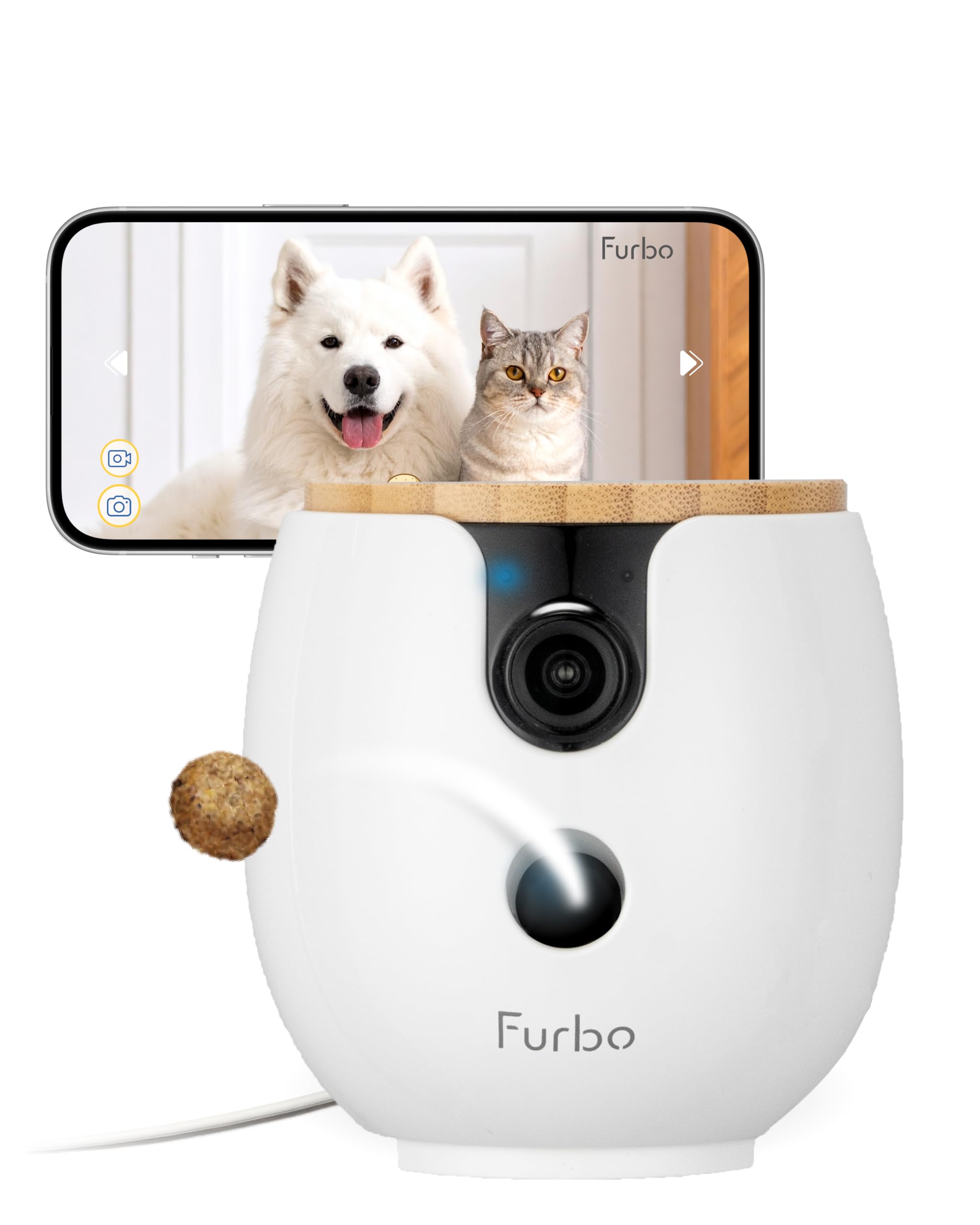 Furbo Mini360 camera-rotation view for full-room pet monitoring and peace of mind.