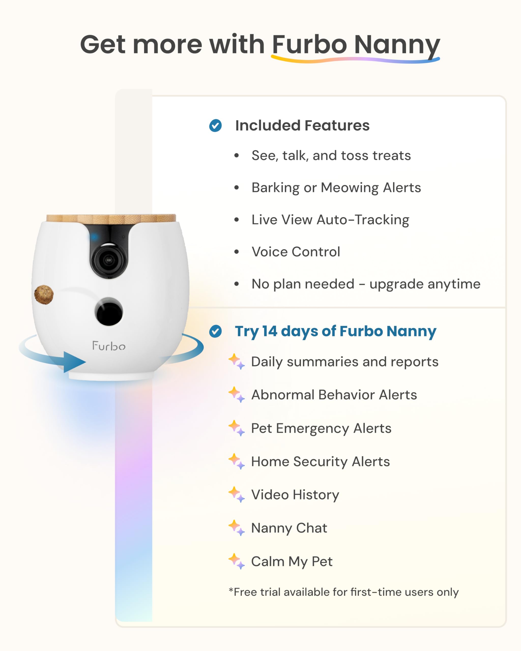 Furbo Mini360 barking alerts help you notice barking quickly.