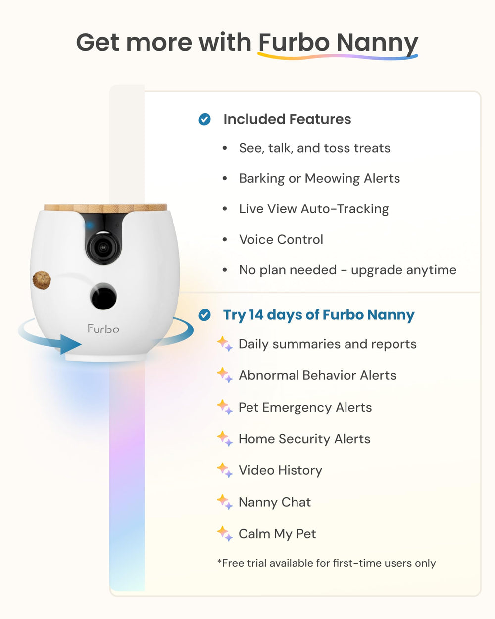 Furbo Mini360 barking alerts help you notice barking quickly.