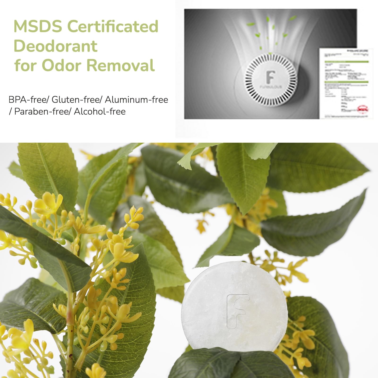 Furbulous deodorant bar litter-area placement demonstrates discreet odor-neutralizing setup