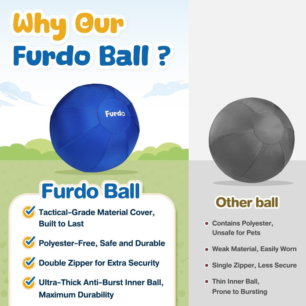 Furdo 25in herding ball heat warning and storage guidance