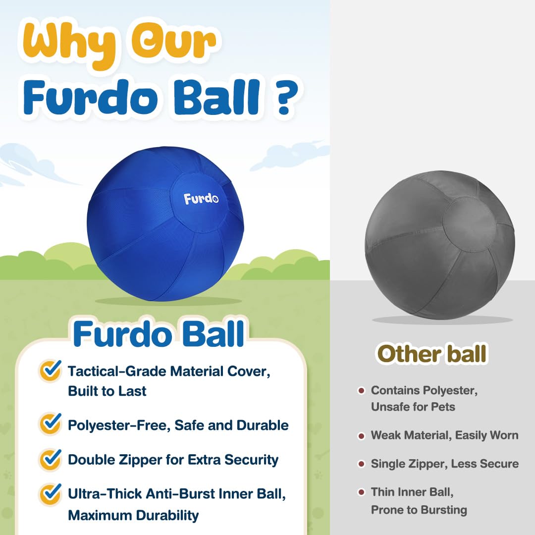 Furdo 30in Herding Ball with double zipper closure for durability