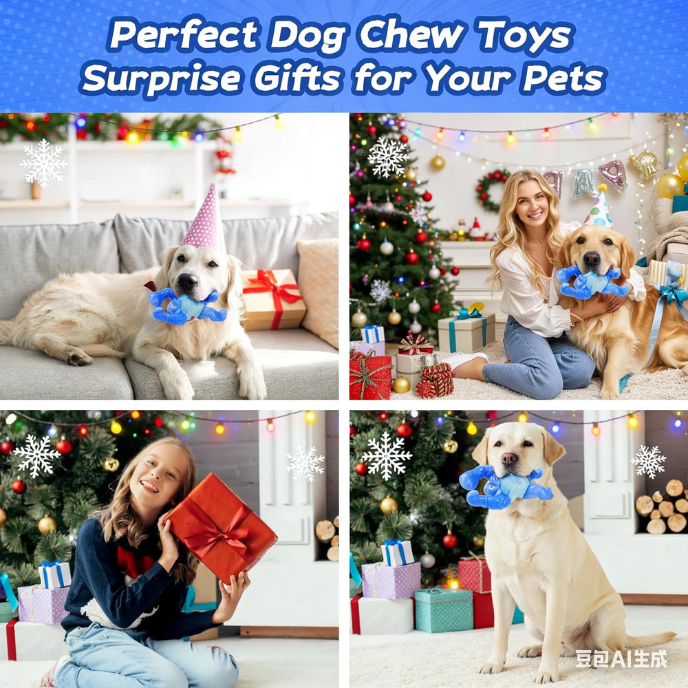 Furdog indestructible chew toy, blue rugged design promotes safe chewing sessions.
